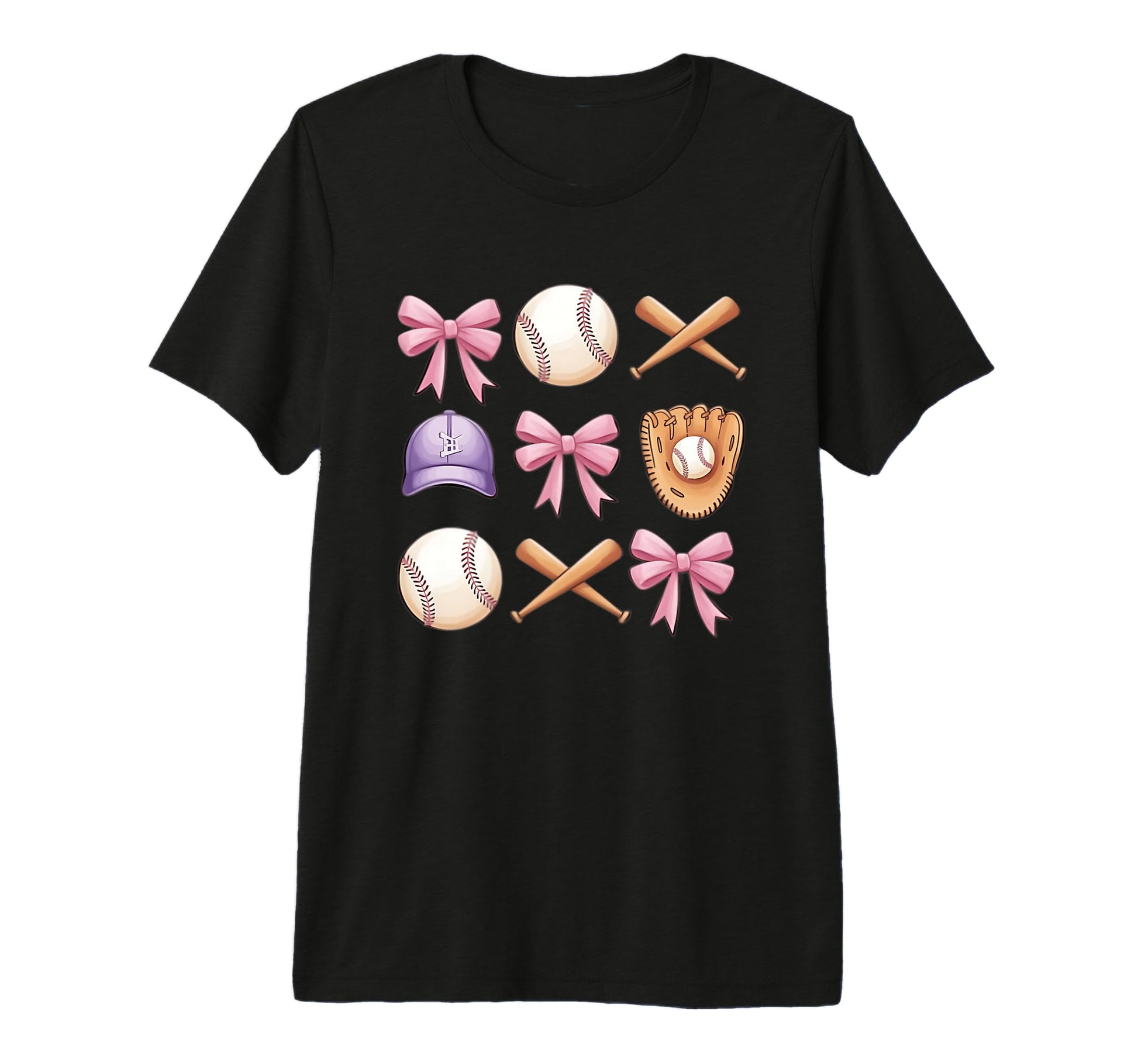 Baseball Coquette Bow Mom Sister Tri Blend T-Shirt - Novelty Apparel Unisex - T-Shirt, Sweatshirt, Hoodie