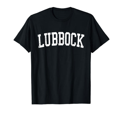 Lubbock Tx Distressed White Varsity T-Shirt - Graphic Print for Adults - T-Shirt, Sweatshirt, Hoodie