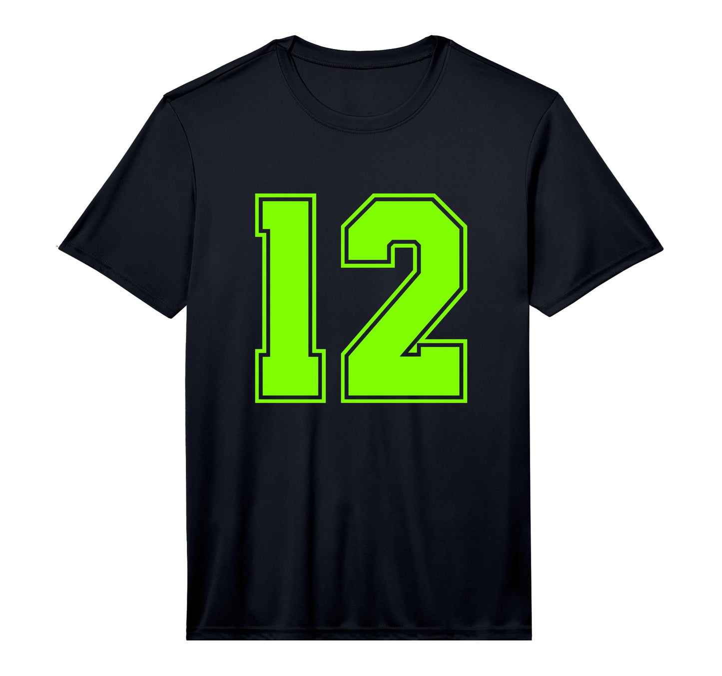 Green Sport Team Number 12 Performance T-Shirt - Custom Art Print Men Women - T-Shirt, Sweatshirt, Hoodie