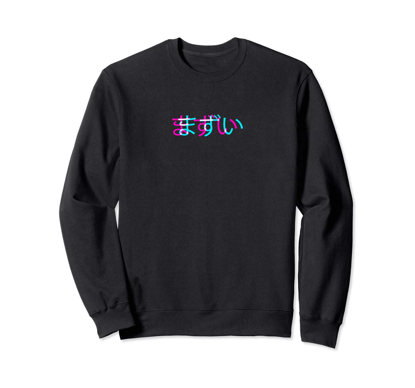 Mazui Japanese Glitch Anime Aesthetic Sweatshirt - Graphic Print Men Women - T-Shirt, Sweatshirt, Hoodie