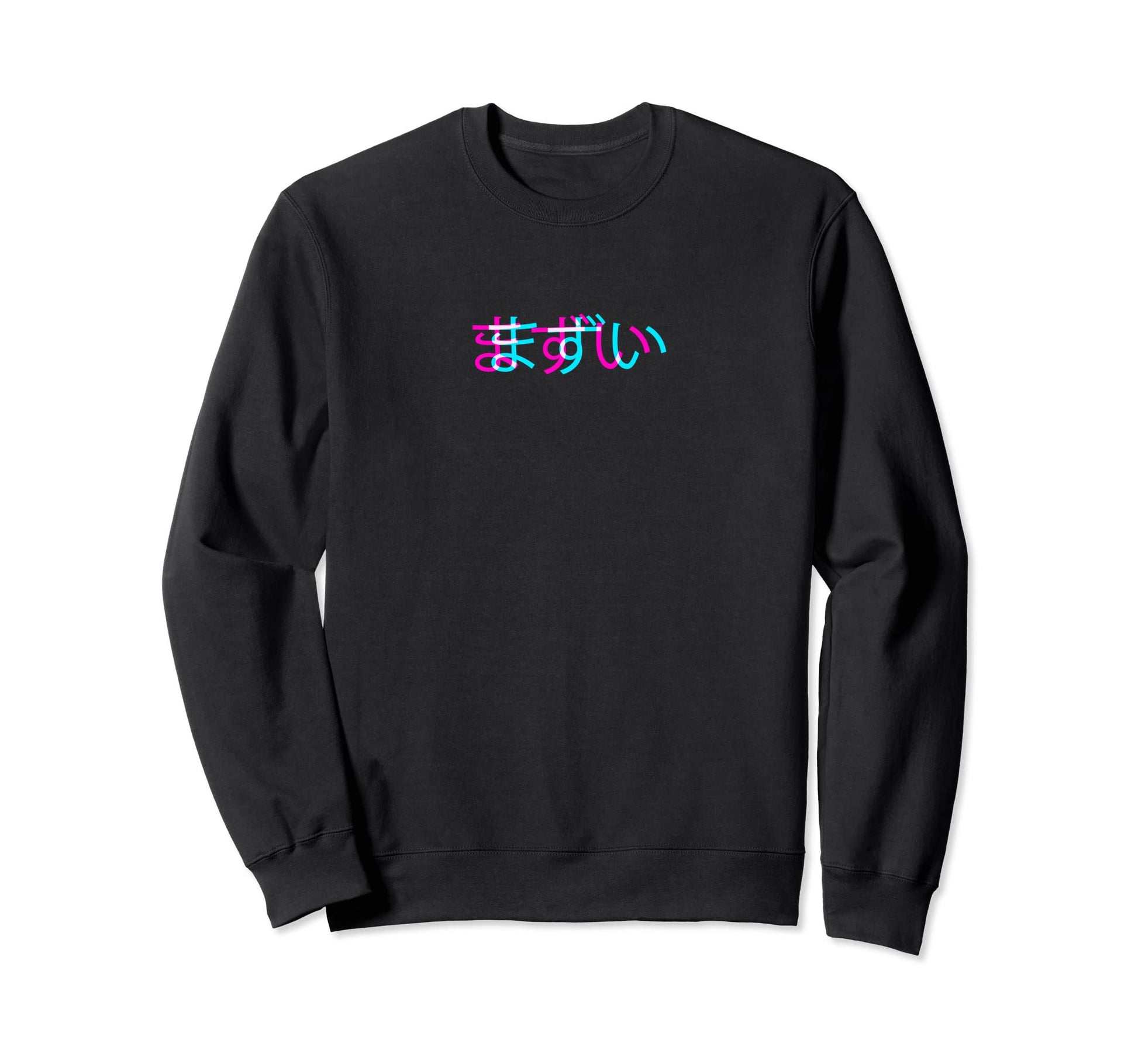 Mazui Japanese Glitch Anime Aesthetic Sweatshirt - Graphic Print Men Women - T-Shirt, Sweatshirt, Hoodie