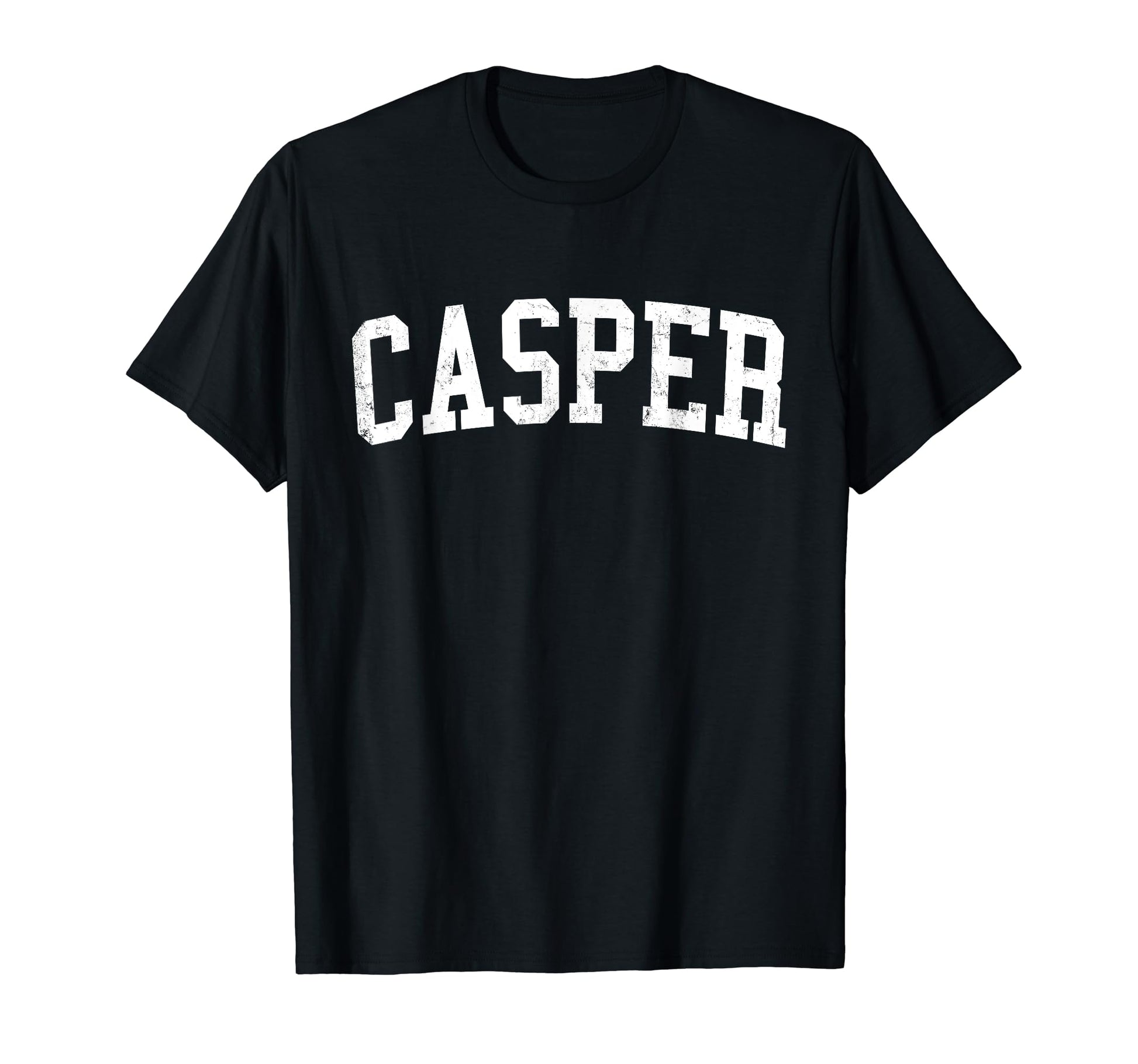 Casper Wy Distressed White Varsity T-Shirt - Unique Graphic Unisex - T-Shirt, Sweatshirt, Hoodie