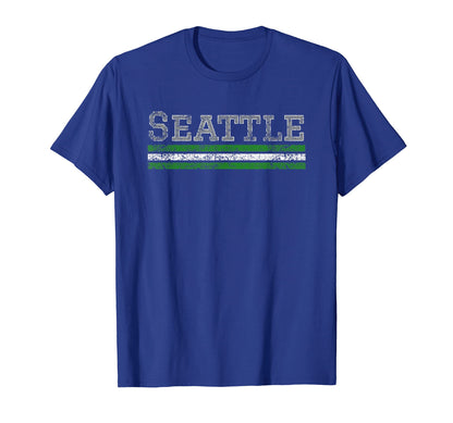 Seattle Washington Weathered Stripe T-Shirt - Aesthetic Graphic for Adults - T-Shirt, Sweatshirt, Hoodie