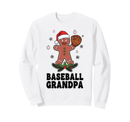 Festive Baseball Grandpa Gingerbread Sweatshirt - Fun Novelty Design Unisex - T-Shirt, Sweatshirt, Hoodie