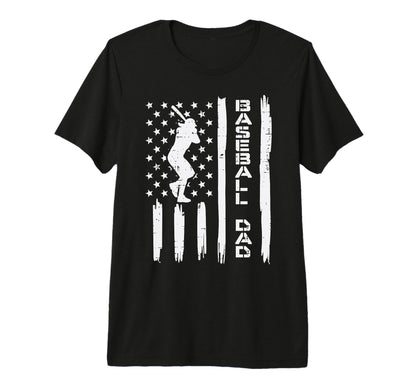 Us Flag Baseball Dad Patriotic Coach T-Shirt - Novelty Apparel Men Women - T-Shirt, Sweatshirt, Hoodie