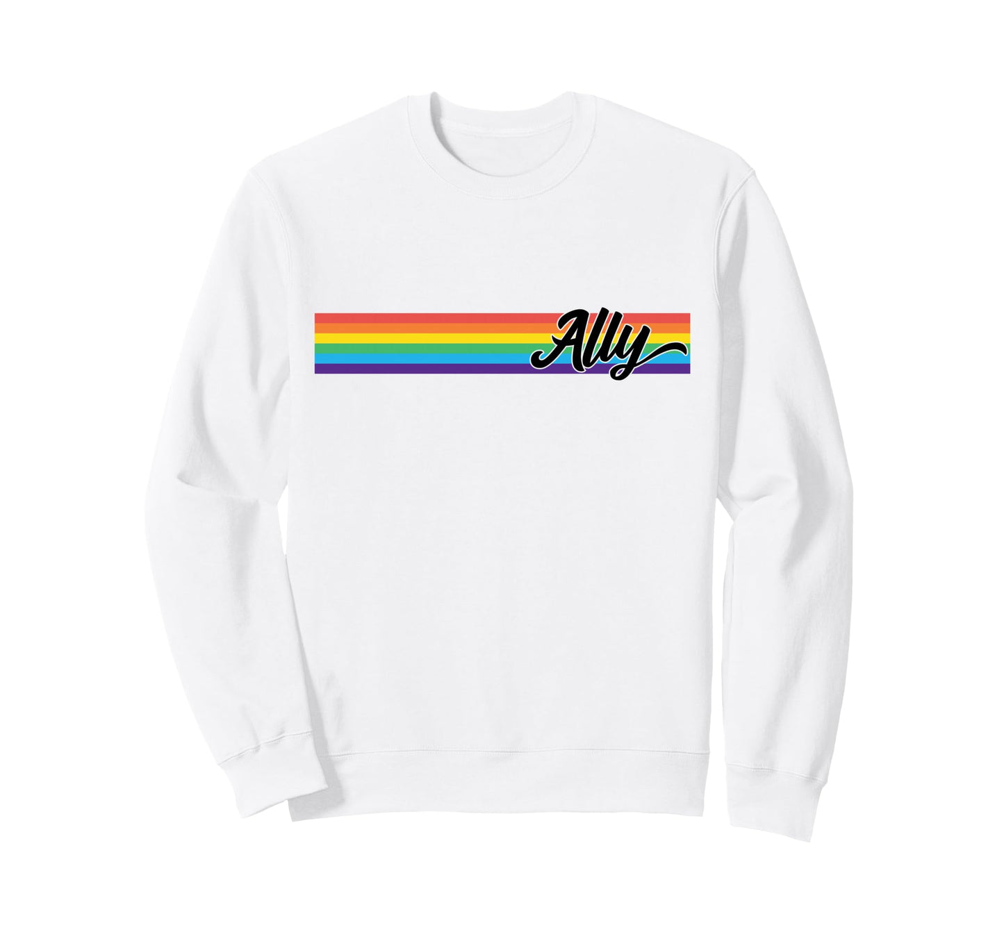 Proud Ally Rainbow Flag Pride Month Sweatshirt - Novelty Apparel Men Women - T-Shirt, Sweatshirt, Hoodie