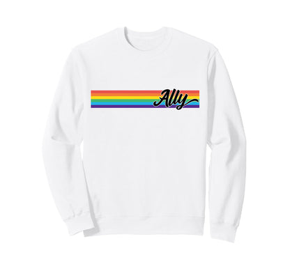 Proud Ally Rainbow Flag Pride Month Sweatshirt - Novelty Apparel Men Women - T-Shirt, Sweatshirt, Hoodie