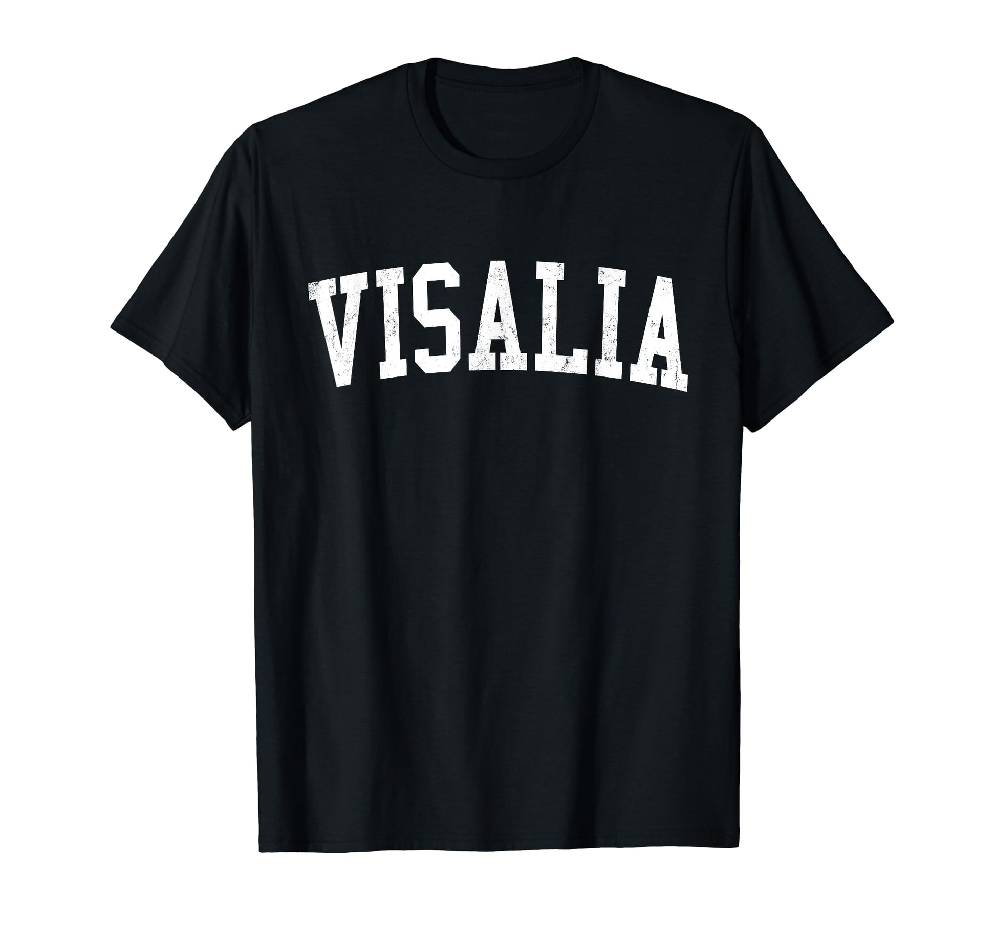 Visalia Ca Distressed White Varsity T-Shirt - Aesthetic Graphic Unisex - T-Shirt, Sweatshirt, Hoodie