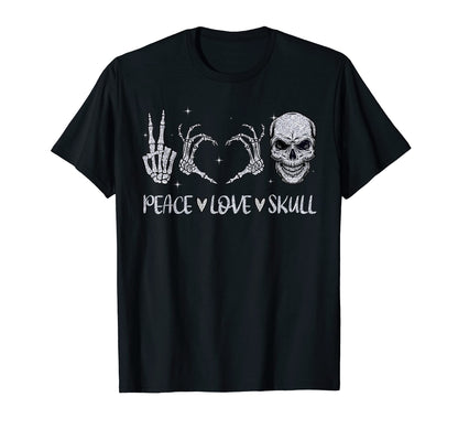 Peace Love Skull T-Shirt - Streetwear Style for Adults - T-Shirt, Sweatshirt, Hoodie