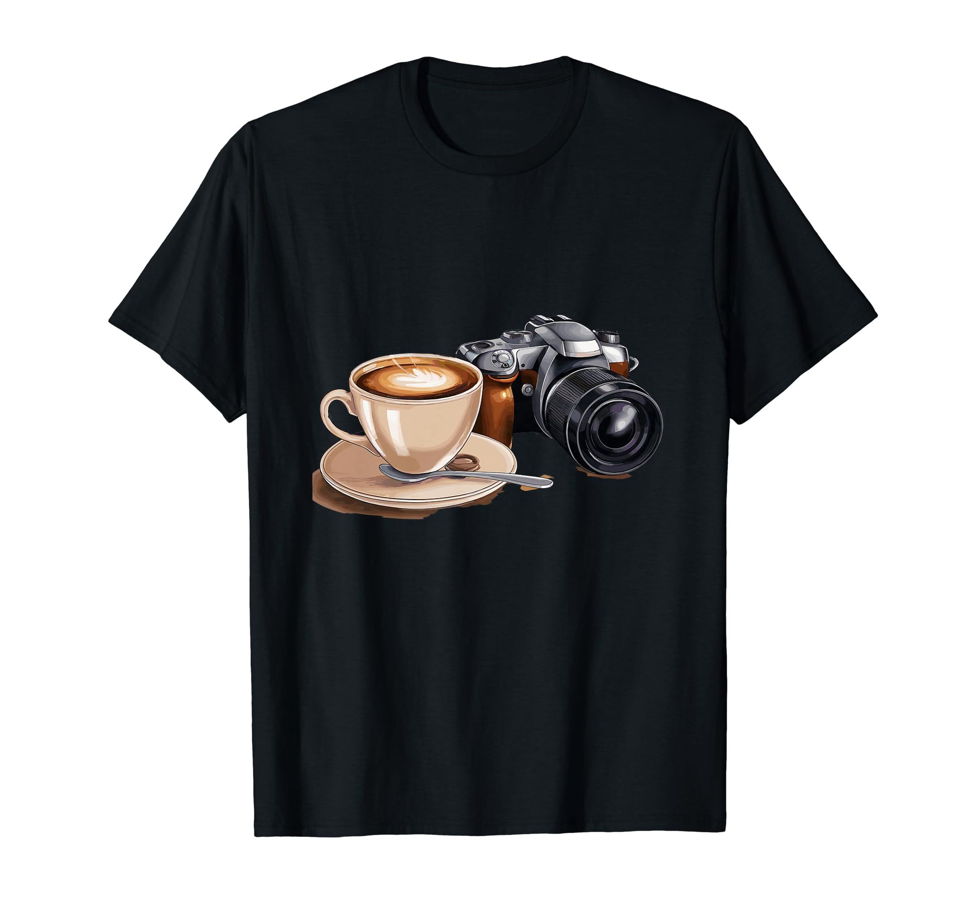 Coffee Camera Photography Present Funny T-Shirt - Novelty Apparel Unisex - T-Shirt, Sweatshirt, Hoodie