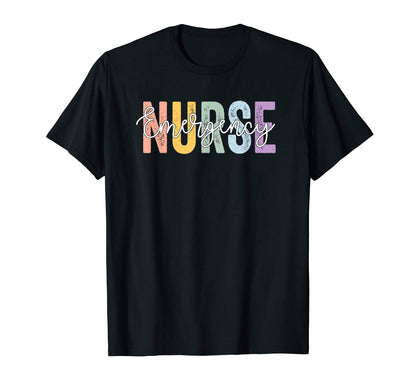 Emergency Nurse Rn Er Nursing Rainbow T-Shirt - Novelty Apparel for Adults - T-Shirt, Sweatshirt, Hoodie