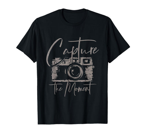 Capture Moment Photography Camera Art T-Shirt - Aesthetic Graphic Unisex - T-Shirt, Sweatshirt, Hoodie
