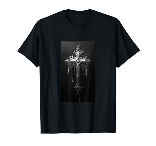 Gothic Cross Grunge Aesthetic Y2K Goth T-Shirt - Trendy Graphic for Adults - T-Shirt, Sweatshirt, Hoodie