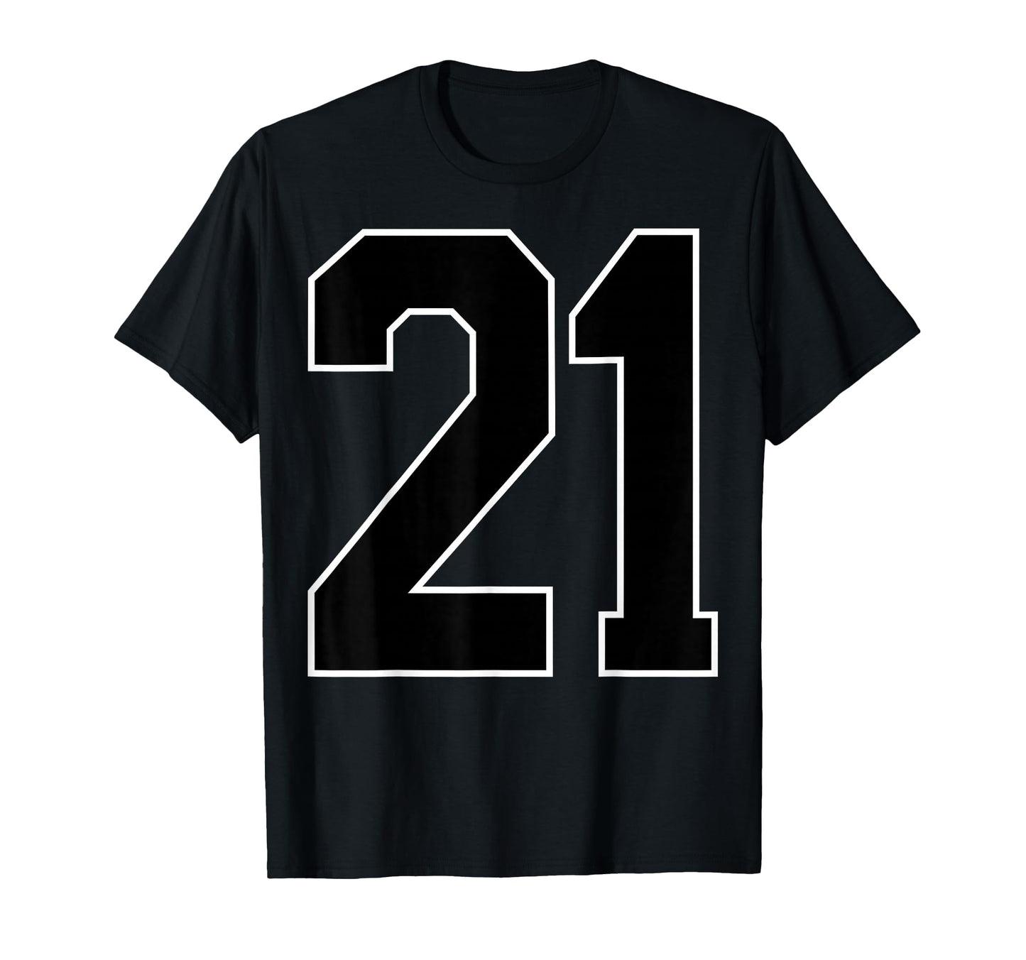 Black Sports Team Number 21 Fan T-Shirt - Casual Everyday Wear Unisex - T-Shirt, Sweatshirt, Hoodie