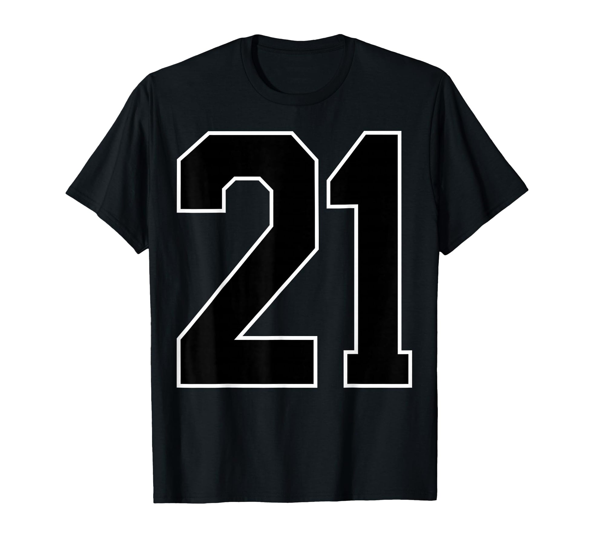 Black Sports Team Number 21 Fan T-Shirt - Casual Everyday Wear Unisex - T-Shirt, Sweatshirt, Hoodie