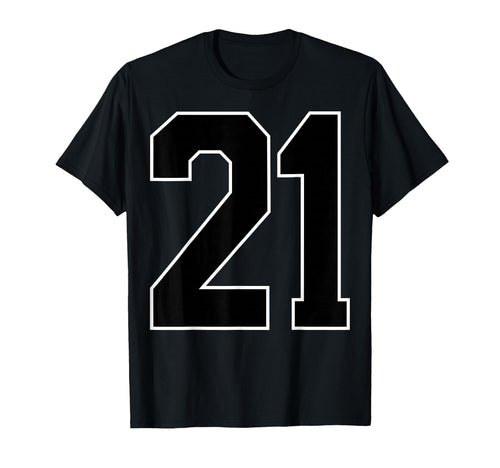 Black Sports Team Number 21 Fan T-Shirt - Casual Everyday Wear Unisex - T-Shirt, Sweatshirt, Hoodie