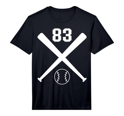 Baseball Softball Number 83 T-Shirt - Custom Art Print for Adults - T-Shirt, Sweatshirt, Hoodie