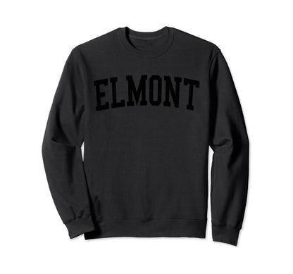 Elmont Ny Distressed Black Varsity Sweatshirt - Custom Art Print Men Women - T-Shirt, Sweatshirt, Hoodie