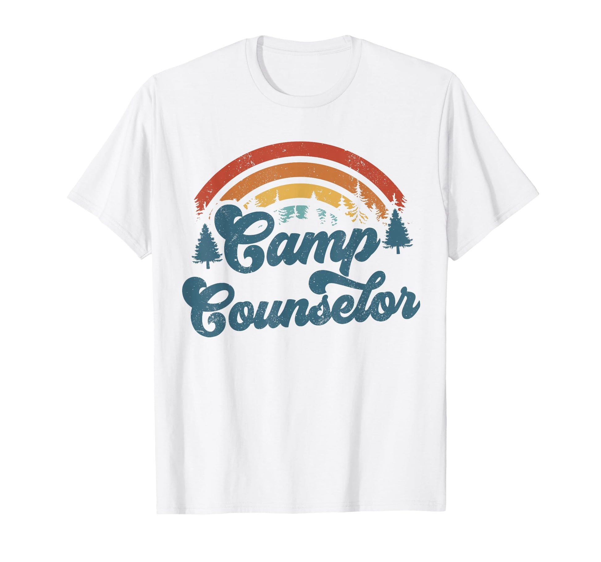 Summer Camp Counselor Staff Groovy Rainbow T-Shirt - Graphic Print Unisex - T-Shirt, Sweatshirt, Hoodie