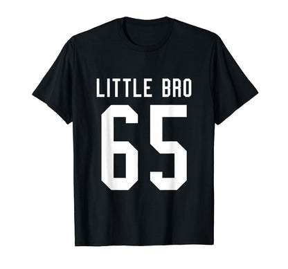 Number 65 Little Bro Biggest Fan T-Shirt - Fun Novelty Design for Adults - T-Shirt, Sweatshirt, Hoodie