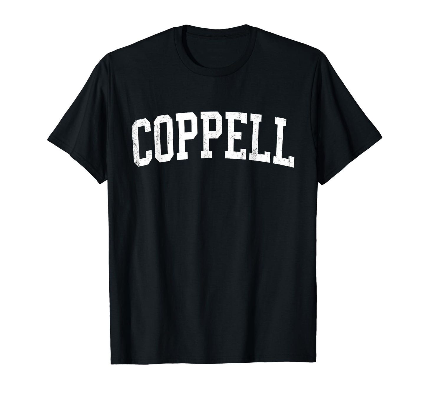 Coppell Tx Distressed White Varsity T-Shirt - Minimalist Print Unisex - T-Shirt, Sweatshirt, Hoodie