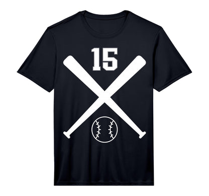 Baseball Softball Number 15 T-Shirt - Streetwear Style Men Women - T-Shirt, Sweatshirt, Hoodie