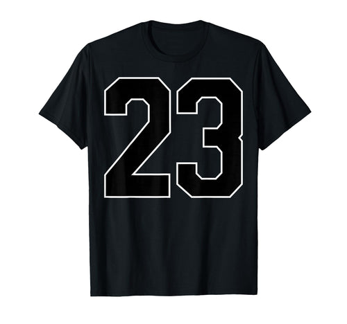 Black Sports Team Number 23 Fan T-Shirt - Unique Graphic Unisex - T-Shirt, Sweatshirt, Hoodie