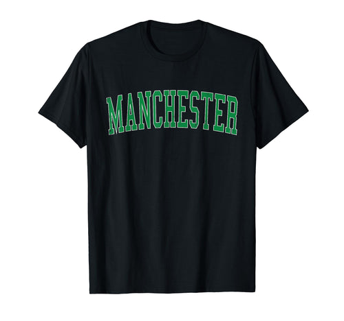 Manchester Va Distressed Green Varsity T-Shirt - Trendy Graphic Men Women - T-Shirt, Sweatshirt, Hoodie