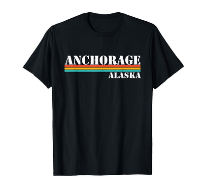 Anchorage Alaska Stripes T-Shirt - Streetwear Style for Adults - T-Shirt, Sweatshirt, Hoodie