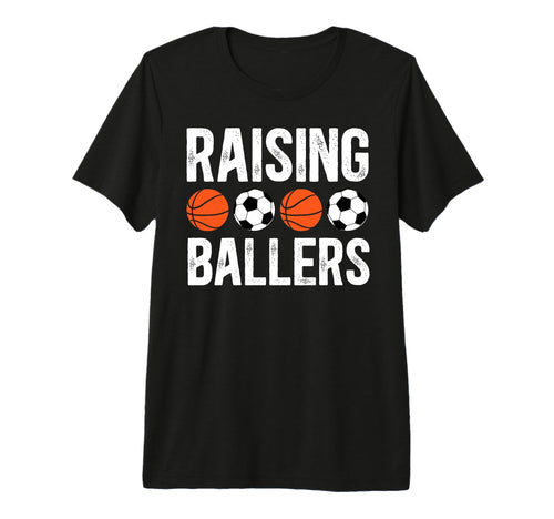 Mens Raising Ballers Basketball T-Shirt - Fun Novelty Design for Adults - T-Shirt, Sweatshirt, Hoodie
