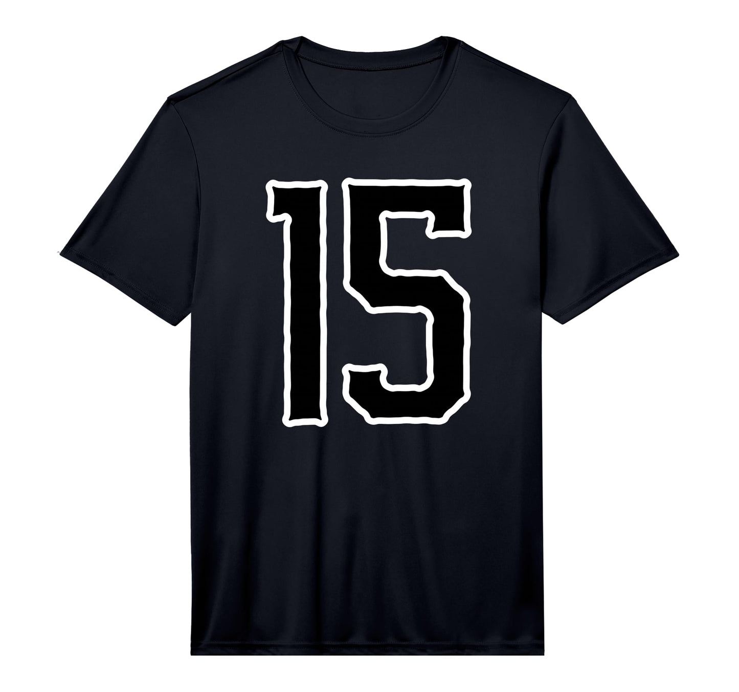 White Black Sports Team Number 15 T-Shirt - Fun Novelty Design Men Women - T-Shirt, Sweatshirt, Hoodie