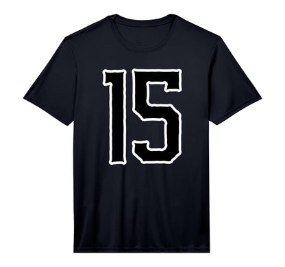 White Black Sports Team Number 15 T-Shirt - Fun Novelty Design Men Women - T-Shirt, Sweatshirt, Hoodie