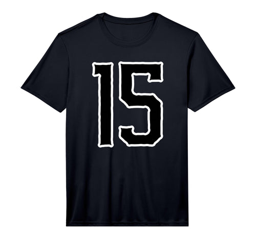 White Black Sports Team Number 15 T-Shirt - Fun Novelty Design Men Women - T-Shirt, Sweatshirt, Hoodie