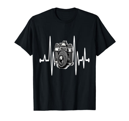 Womens Funny Camera Heartbeat T-Shirt - Aesthetic Graphic for Adults - T-Shirt, Sweatshirt, Hoodie