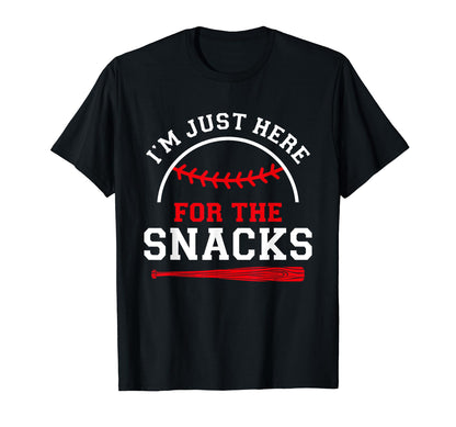 Im Just Here Snacks Funny Baseball T-Shirt - Streetwear Style Unisex - T-Shirt, Sweatshirt, Hoodie