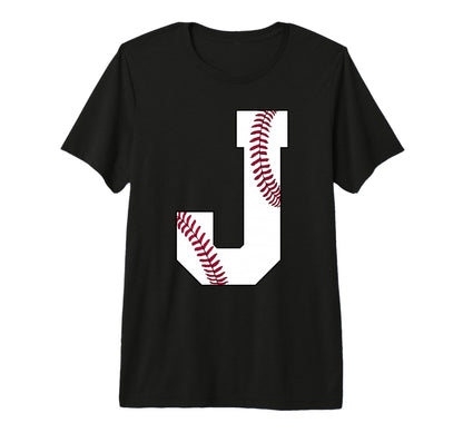 J Baseball Initial Personalized Letter T-Shirt - Trendy Graphic Men Women - T-Shirt, Sweatshirt, Hoodie