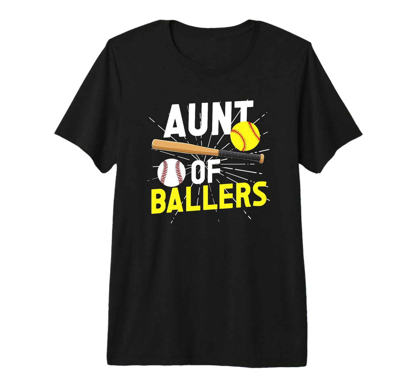 Aunt Ballers Proud Baseball Softball Aunt T-Shirt - Unique Graphic Unisex - T-Shirt, Sweatshirt, Hoodie