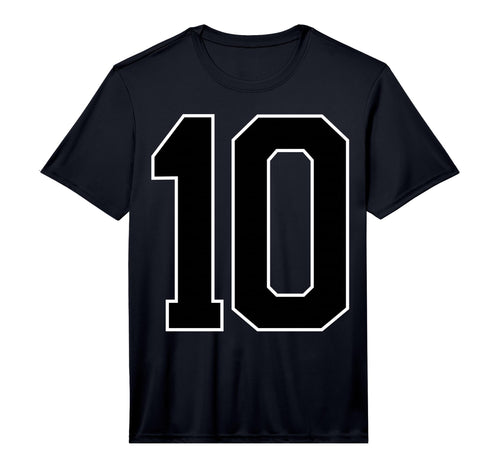 Black Sports Team Number 10 Fan T-Shirt - Graphic Print Men Women - T-Shirt, Sweatshirt, Hoodie
