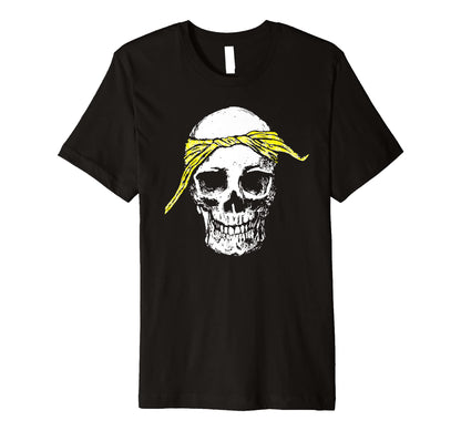 Hiphop Skull Yellow Do Rag Bandana Old T-Shirt - Minimalist Print Unisex - T-Shirt, Sweatshirt, Hoodie