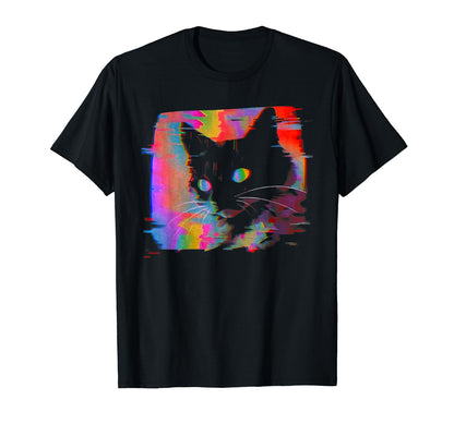 Psychedelic Weirdcore Cat Black Cat T-Shirt - Graphic Print Men Women - T-Shirt, Sweatshirt, Hoodie