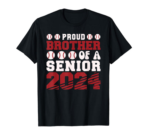 Proud Brother Baseball Senior 2024 T-Shirt - Custom Art Print Unisex - T-Shirt, Sweatshirt, Hoodie