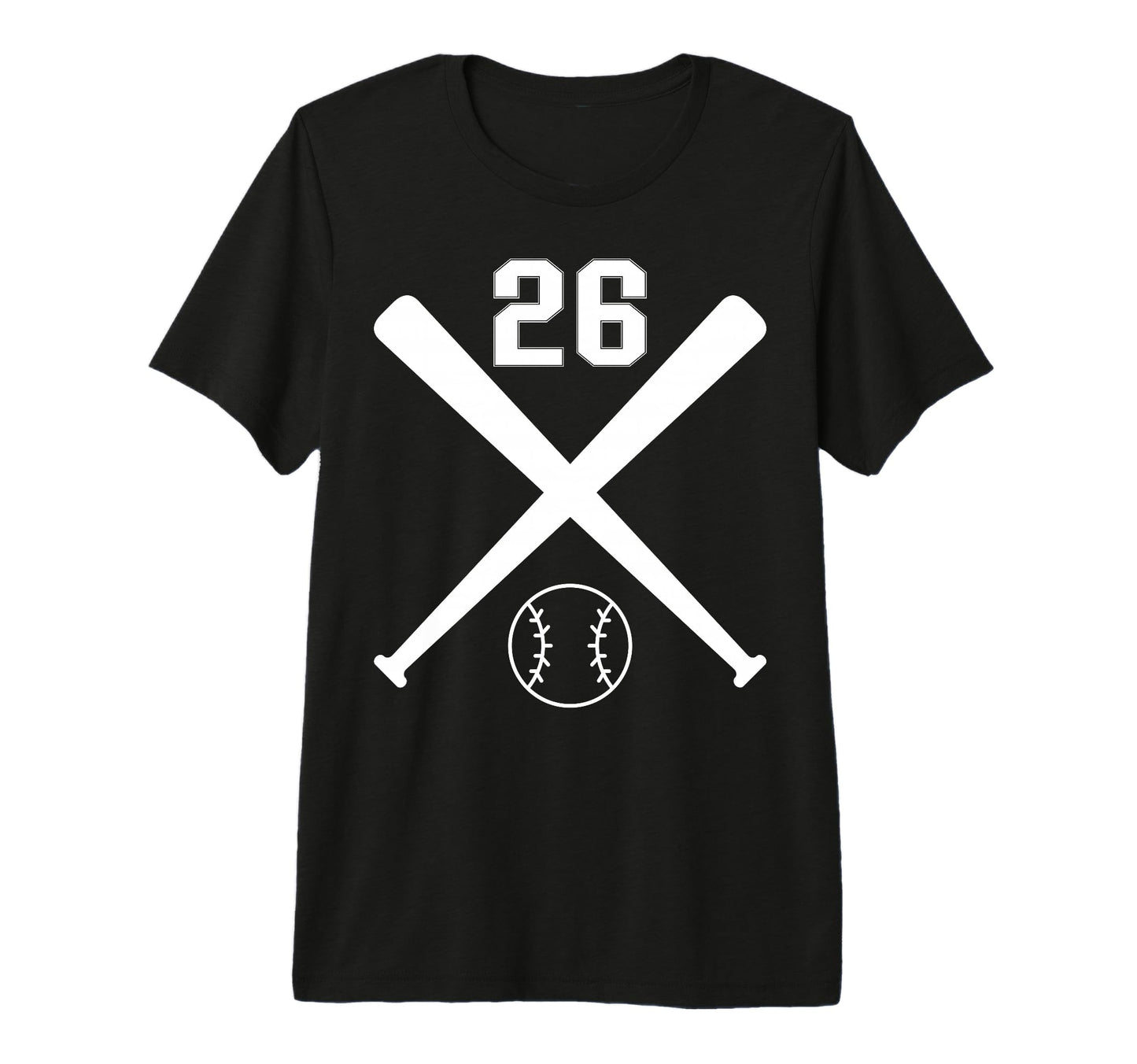 26 Baseball Softball Number Tri Blend T-Shirt - Unique Graphic Unisex - T-Shirt, Sweatshirt, Hoodie