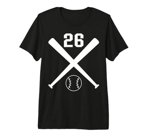 26 Baseball Softball Number Tri Blend T-Shirt - Unique Graphic Unisex - T-Shirt, Sweatshirt, Hoodie