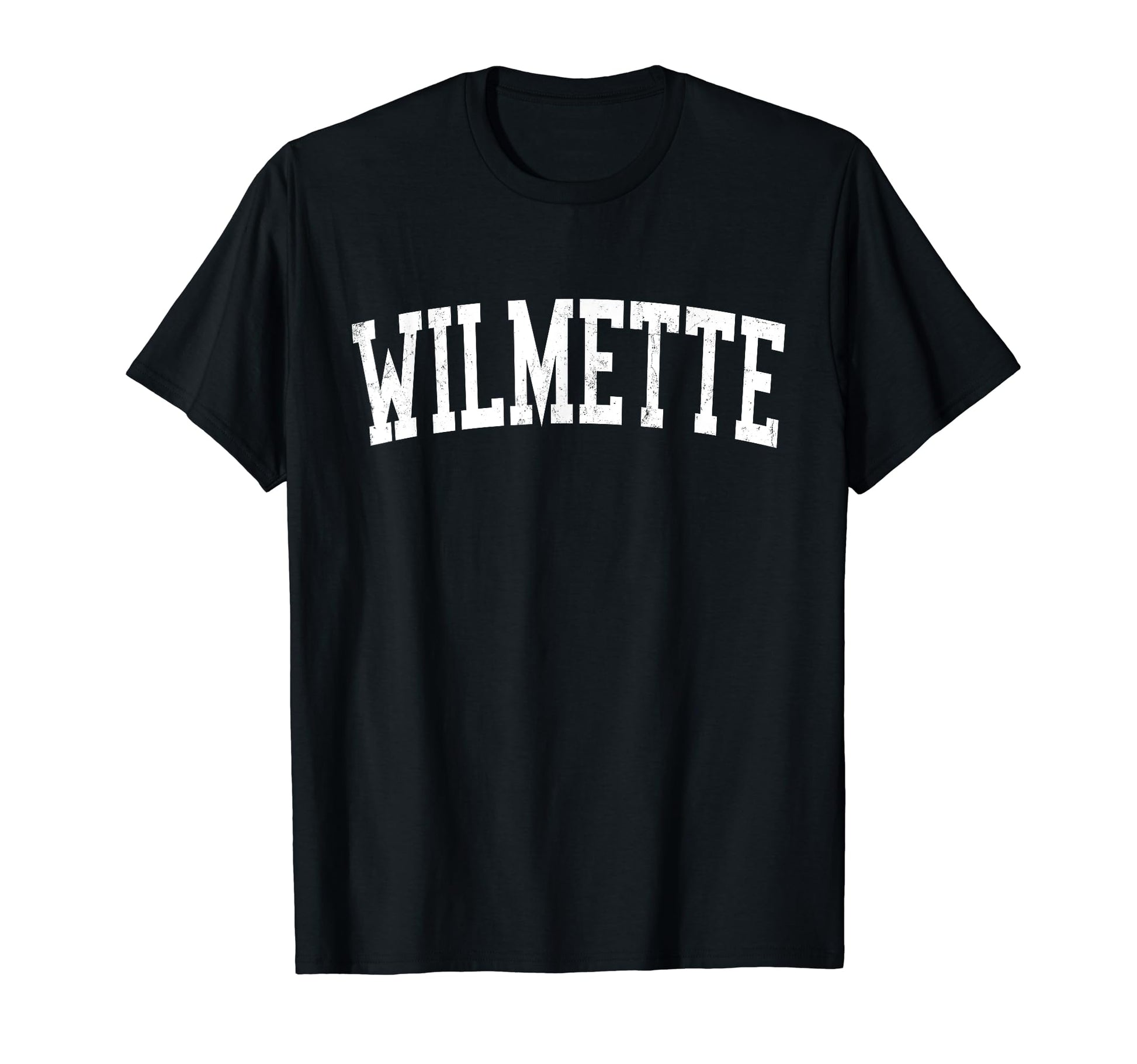 Wilmette Il Distressed White Varsity T-Shirt - Trendy Graphic Men Women - T-Shirt, Sweatshirt, Hoodie