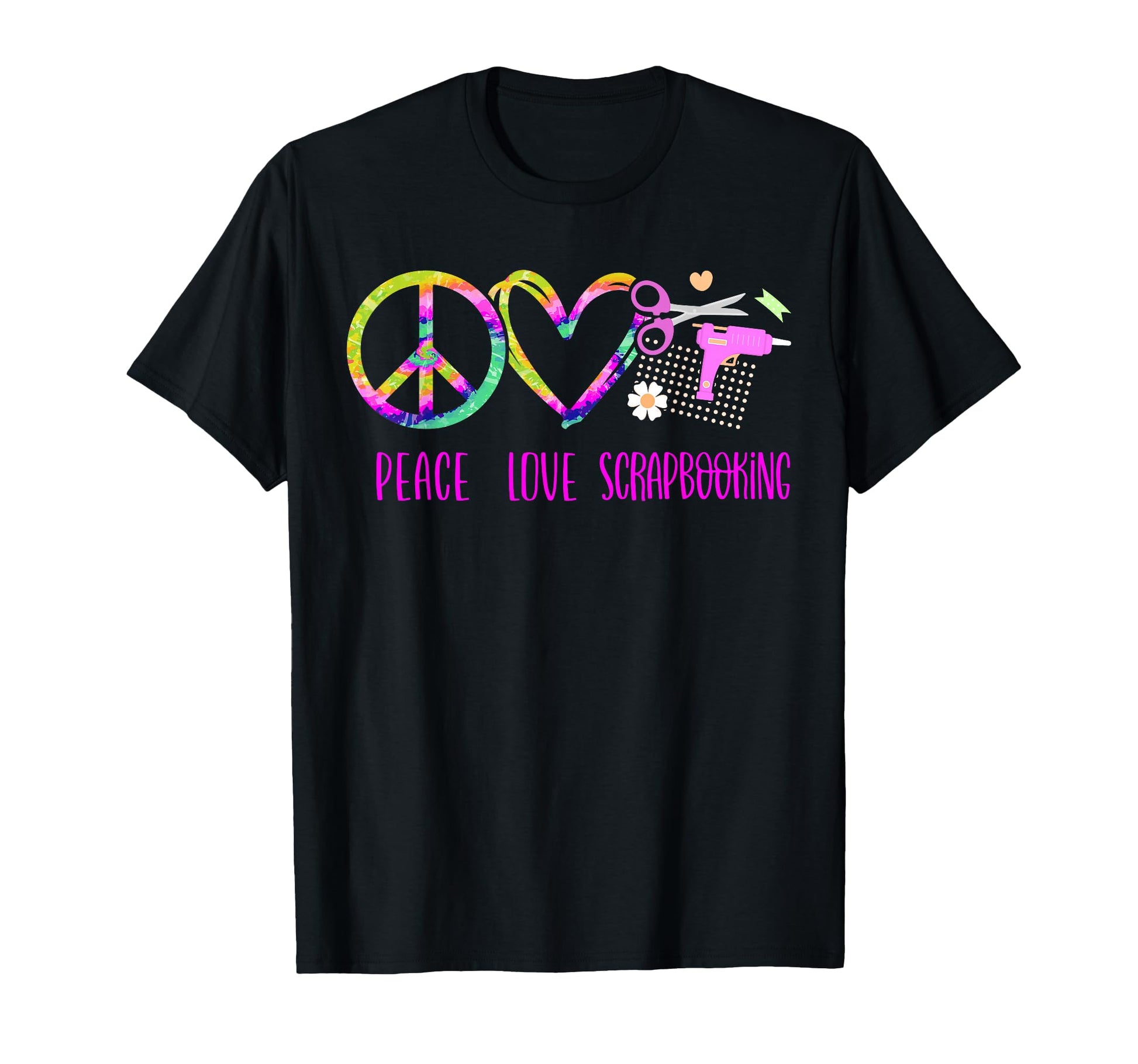 Scrapbooking Tie Dye Peace Love T-Shirt - Graphic Print Men Women - T-Shirt, Sweatshirt, Hoodie