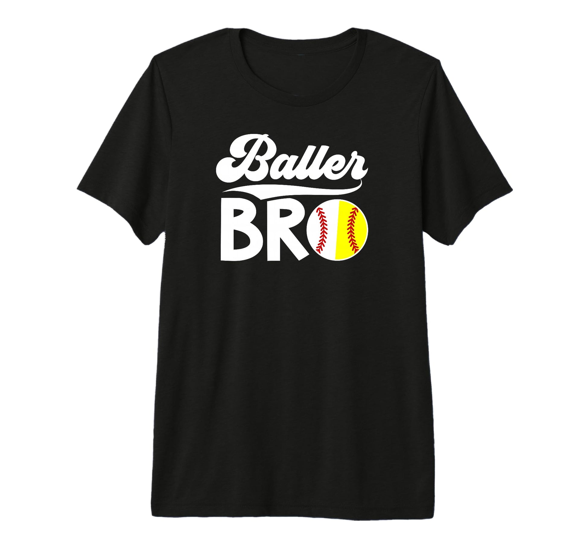 Baller Bro Baseball Softball Brother T-Shirt - Aesthetic Graphic Unisex - T-Shirt, Sweatshirt, Hoodie