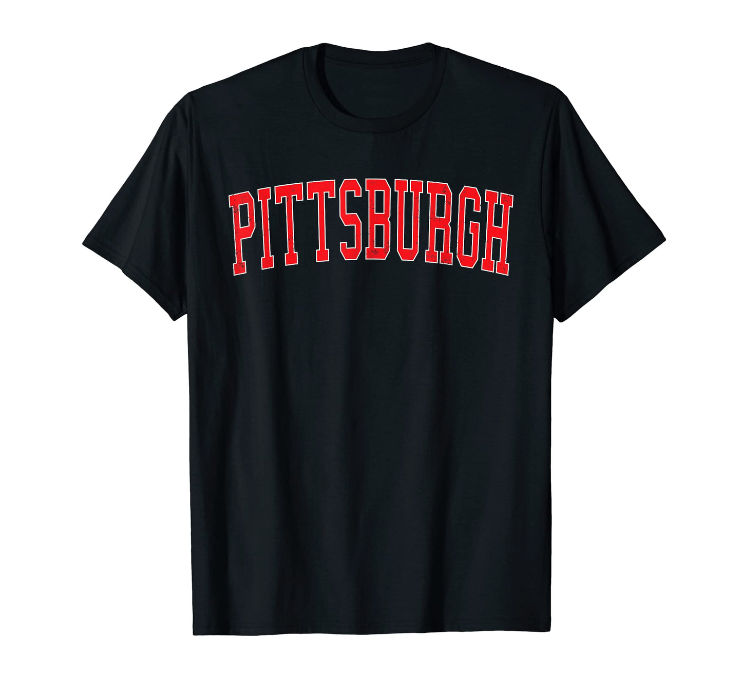 Pittsburgh Pa Varsity Red Text T-Shirt - Casual Everyday Wear Men Women - T-Shirt, Sweatshirt, Hoodie