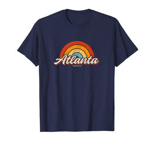 Atlanta Georgia Ga Rainbow 70S T-Shirt - Aesthetic Graphic for Adults - T-Shirt, Sweatshirt, Hoodie