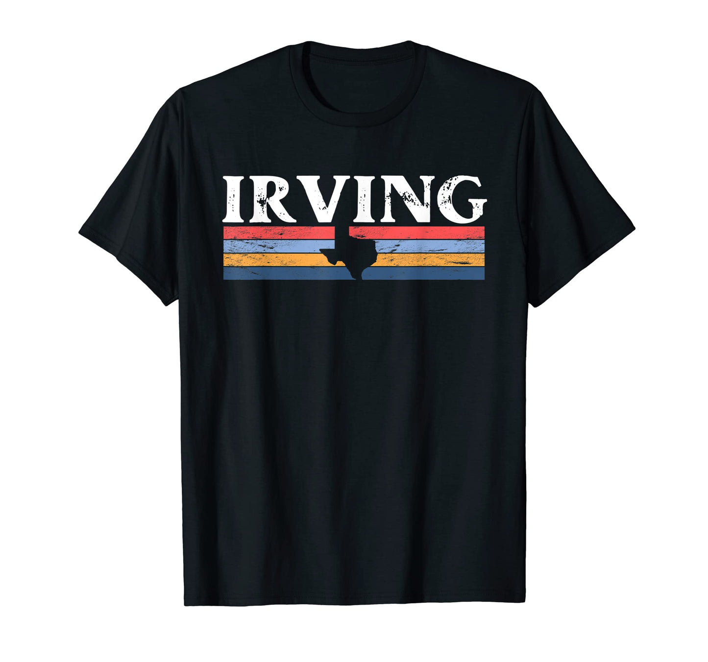 Irving Texas Tx Stripes State 70S Color T-Shirt - Graphic Print Unisex - T-Shirt, Sweatshirt, Hoodie
