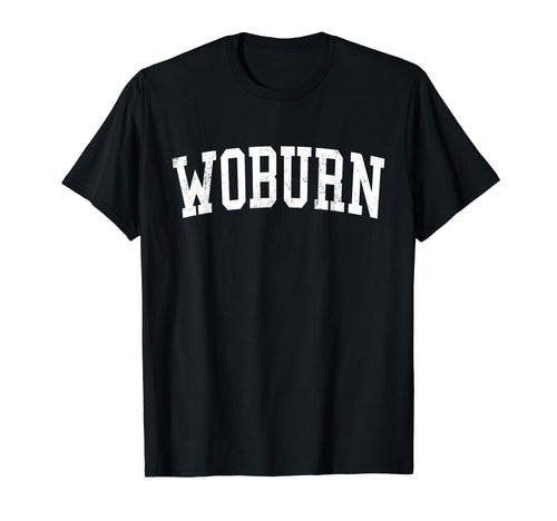 Woburn Ma Distressed White Varsity T-Shirt - Novelty Apparel for Adults - T-Shirt, Sweatshirt, Hoodie